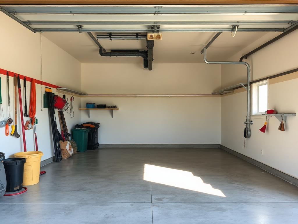 Clean empty garage after junk removal